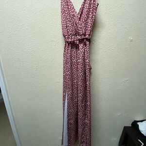 Red and White Polka Dot Maxi Dress